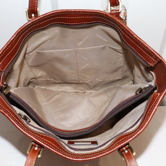 Gianni Conti Womens Brown Leather Tote Bag Large Buckle Adjust Straps With *Flaw - Picture 6 of 13